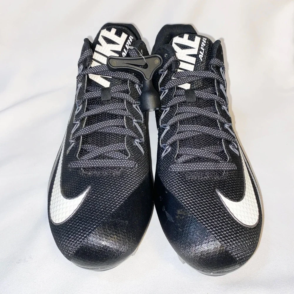 Nike Alpha Pro 2 Low TD Football Cleats Black White 719928-010‎ Mens Size 15